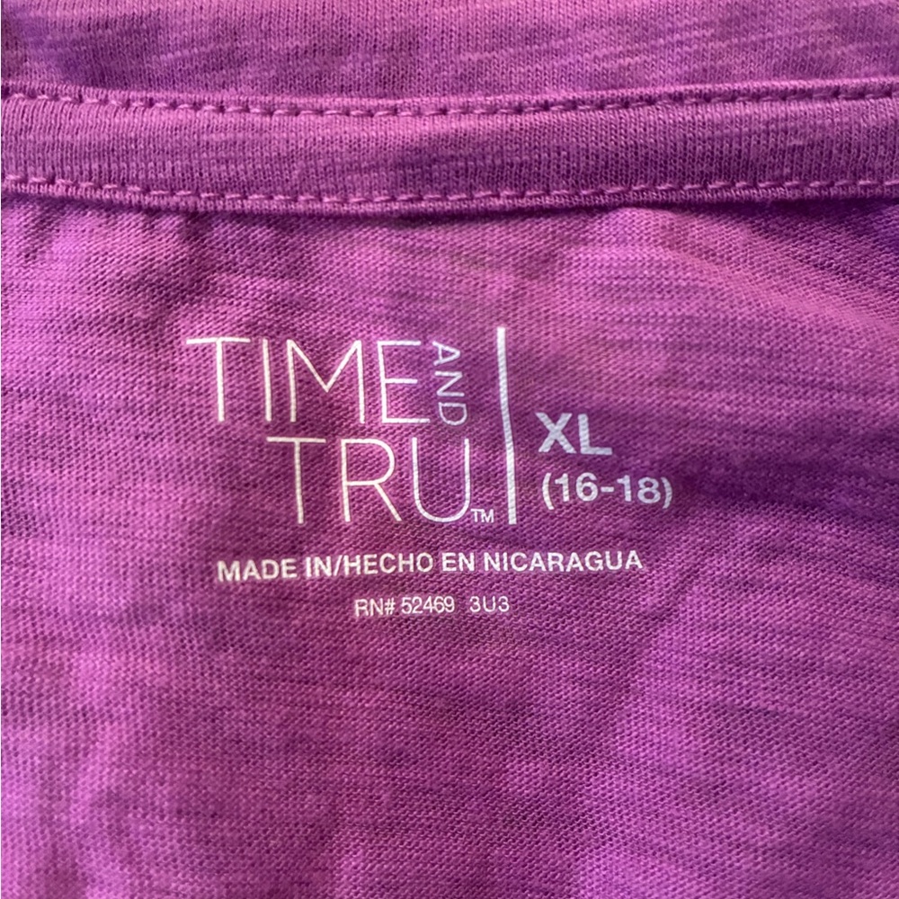 NWT Time and Tru Purple Short Sleeve Tee - Picture 10 of 10